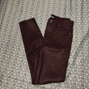 Express High Waist burgundy ankle Jean Leggings